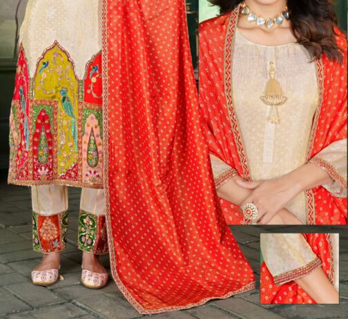 Designer Tissue Simmer Silk Suit