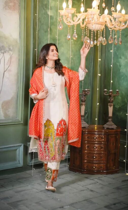 Designer Tissue Simmer Silk Suit