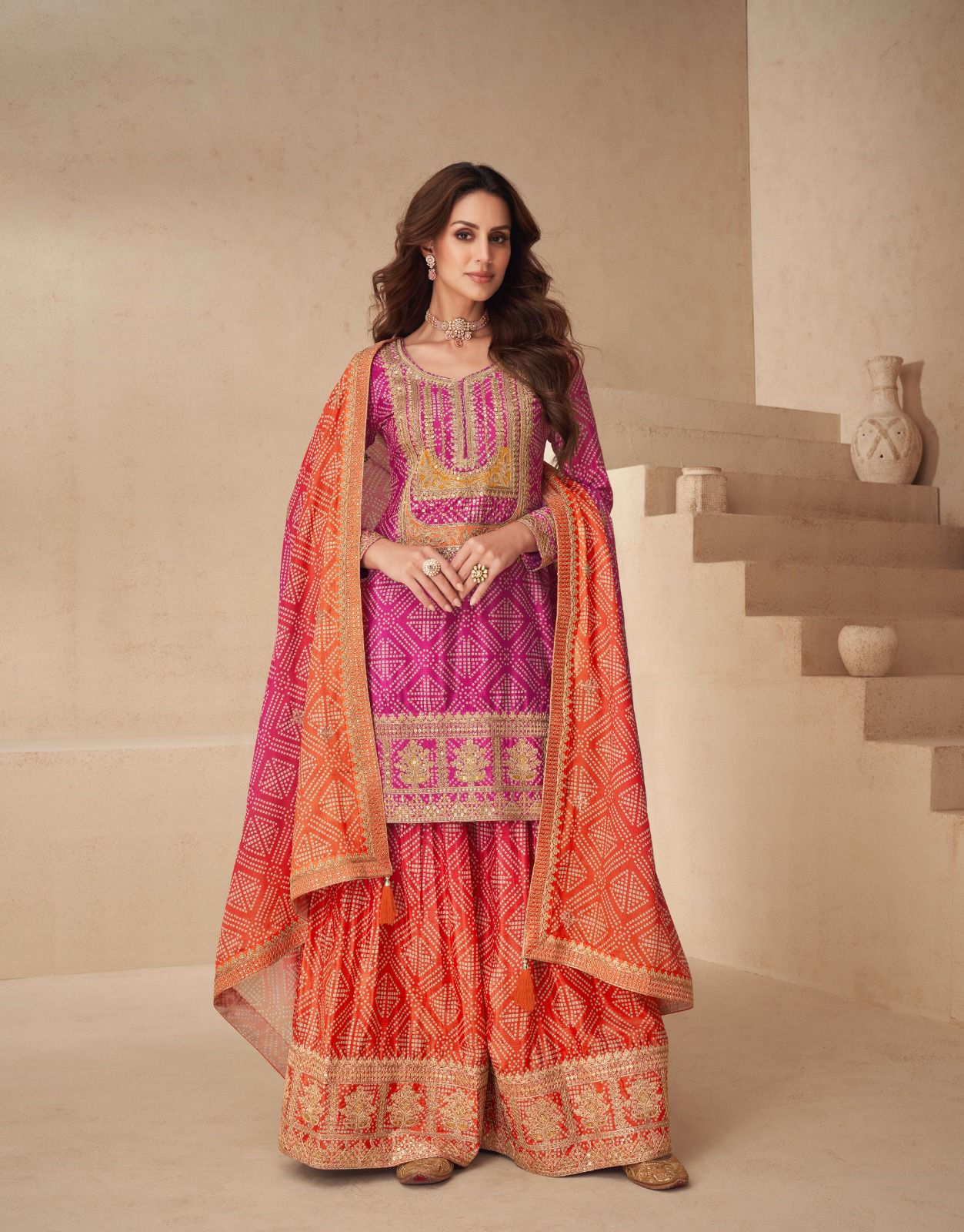 Zoya Pink Party Wear Suit Set