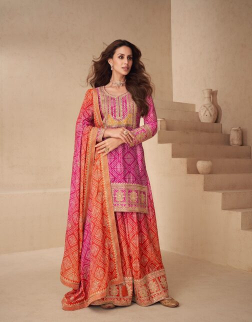 Zoya Pink Party Wear Suit Set