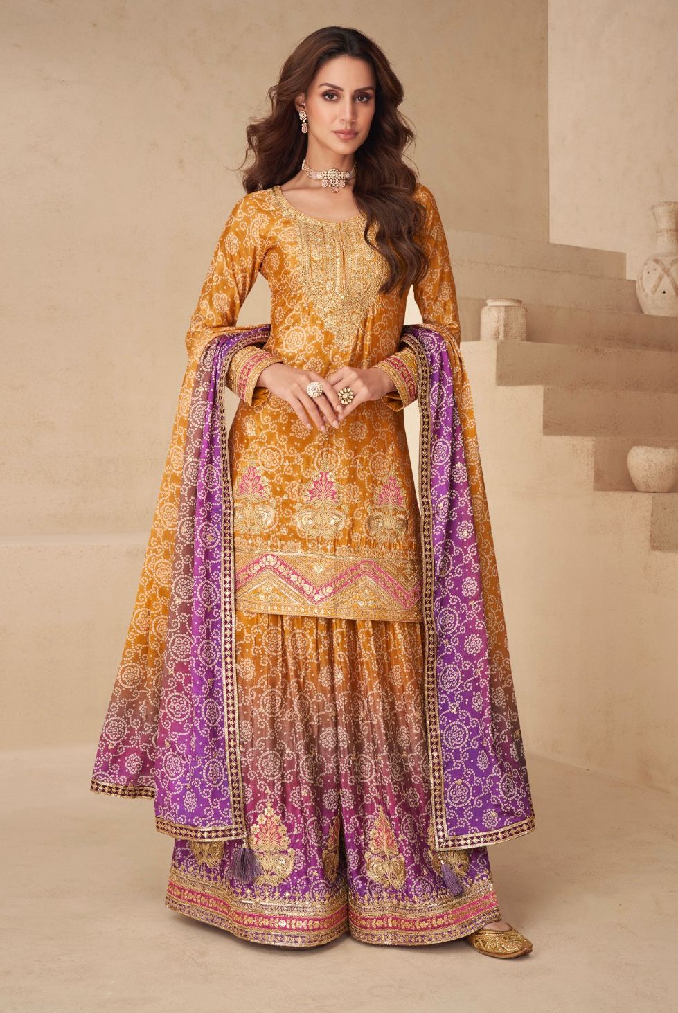 Zoya Yellow Party Wear Suit Set
