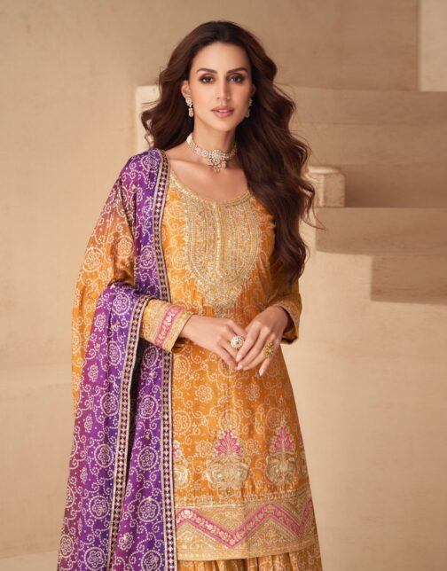 Zoya Yellow Party Wear Suit Set