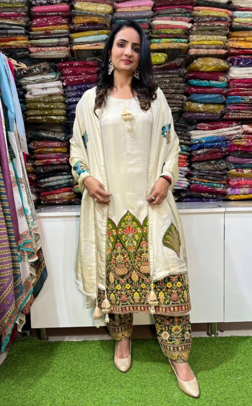 Designer Tissue Simmer Silk Suit
