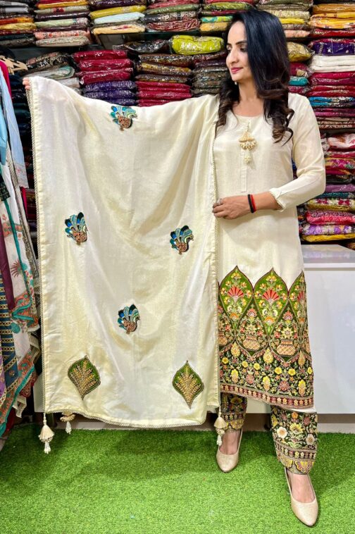Designer Tissue Simmer Silk Suit
