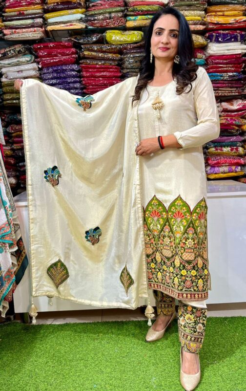Designer Tissue Simmer Silk Suit