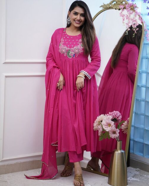 Mal Cotton Anarkali Set