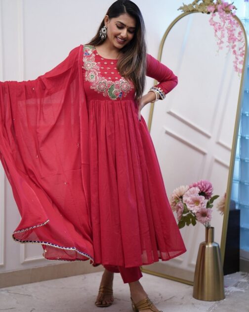 Mal Cotton Anarkali Set