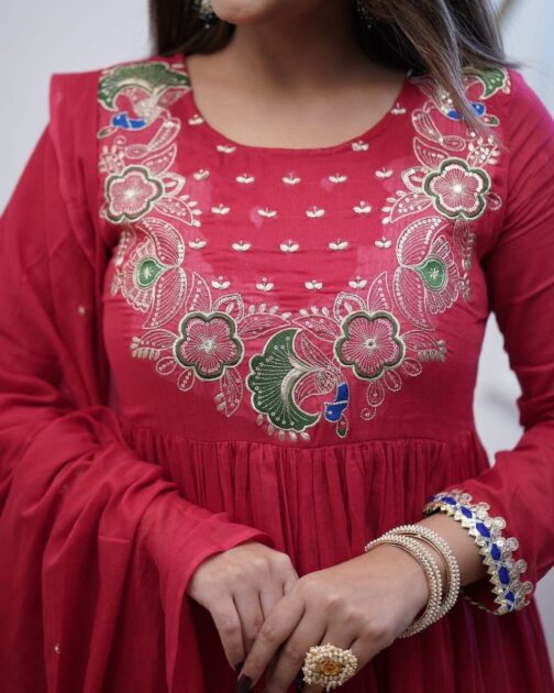 Mal Cotton Anarkali Set