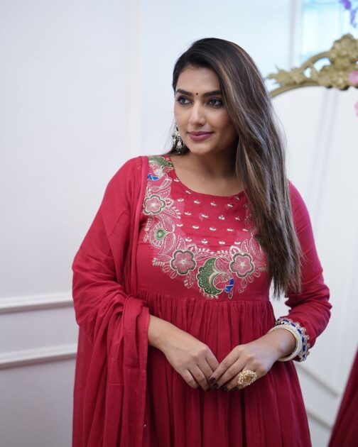 Mal Cotton Anarkali Set