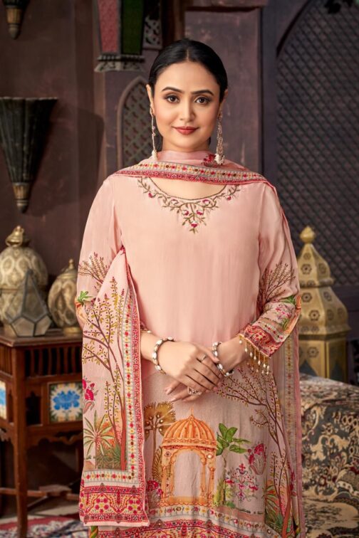 Pure Crape Designer Sharara Suit Set