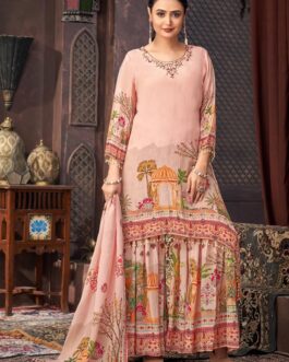 Pure Crape Designer Sharara Suit Set