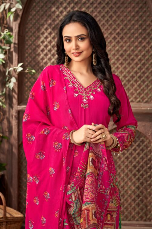 Designer C Cut Pink Sharara Set