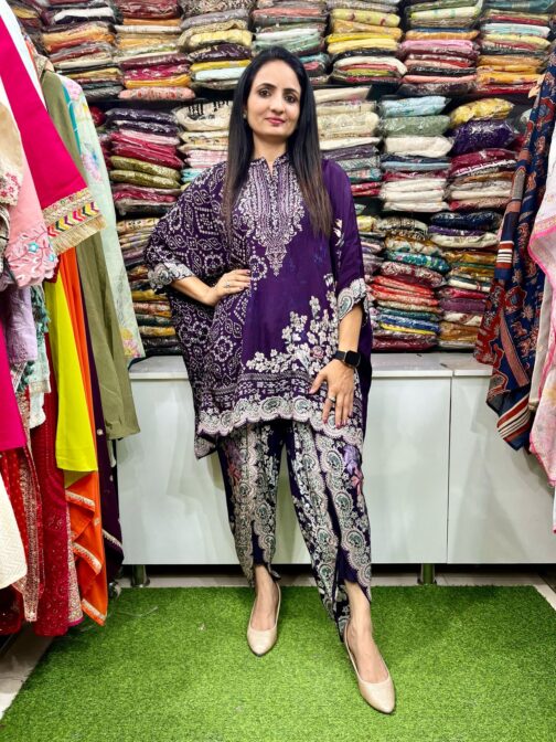 Designer Pure Crape Coord with Tulip pants