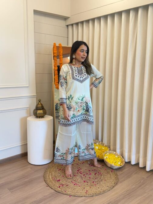 Pure Muslin digital print Coord set