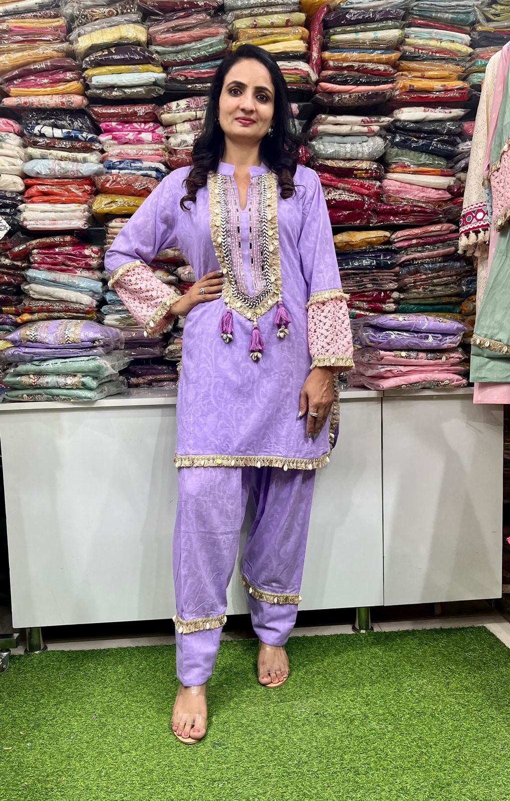 Designer Cotton Coord with Farsi Salwar