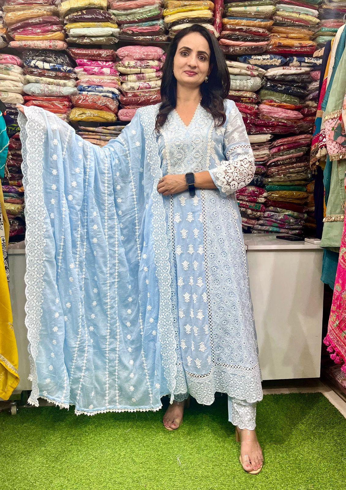 Beautiful Mal Cotton Designer Anarkali