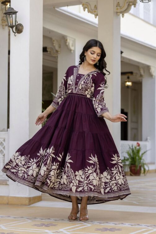 Pure Cotton Full Flaired Designer Tunic