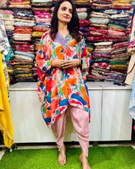 Designer Pure Crape Indo Western Coord Set