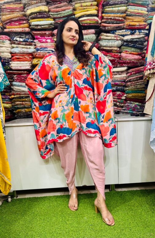 Designer Pure Crape Indo Western Coord Set