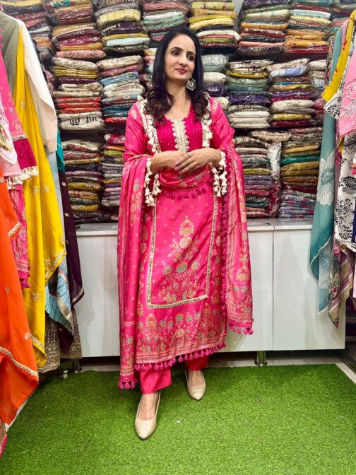 Pure Muslin Designer Suit Set