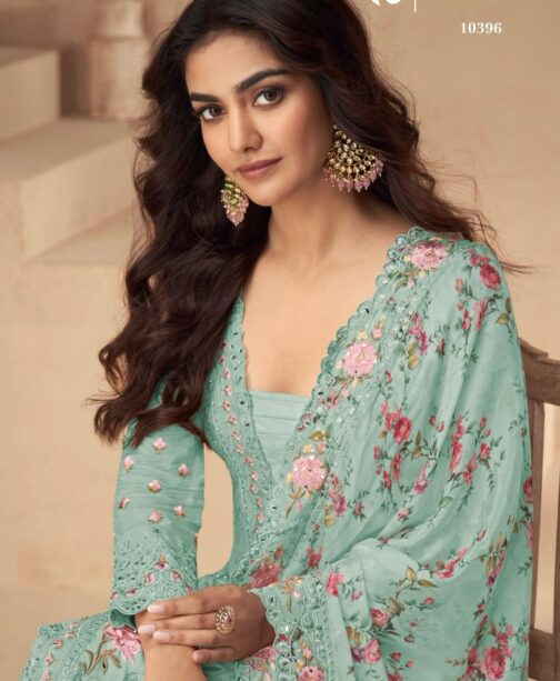 Designer Pakistani PartyWear Green Suit Set