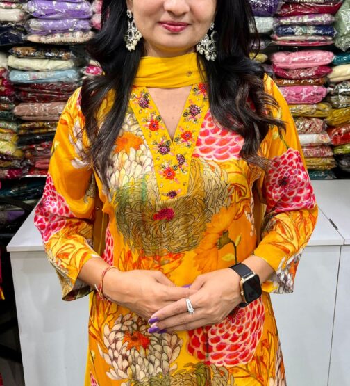 Pure Chinon Suit with Afgani Salwar - Image 2