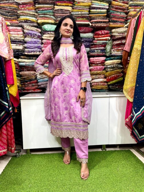 Pure Organza Straight Suit