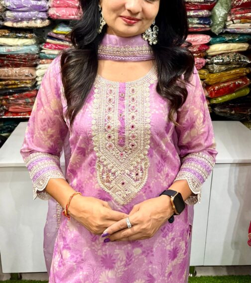 Pure Organza Straight Suit