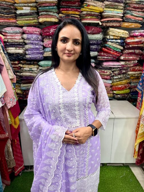 Pure Mal Cotton Embroidered Suit Set
