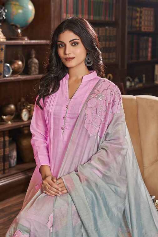 Designer Mal Chandheri Suit Set