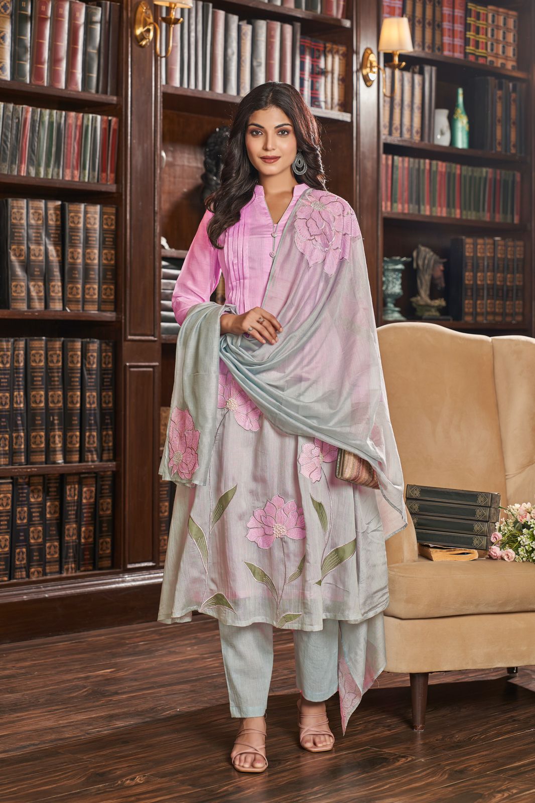Designer Mal Chandheri Suit Set