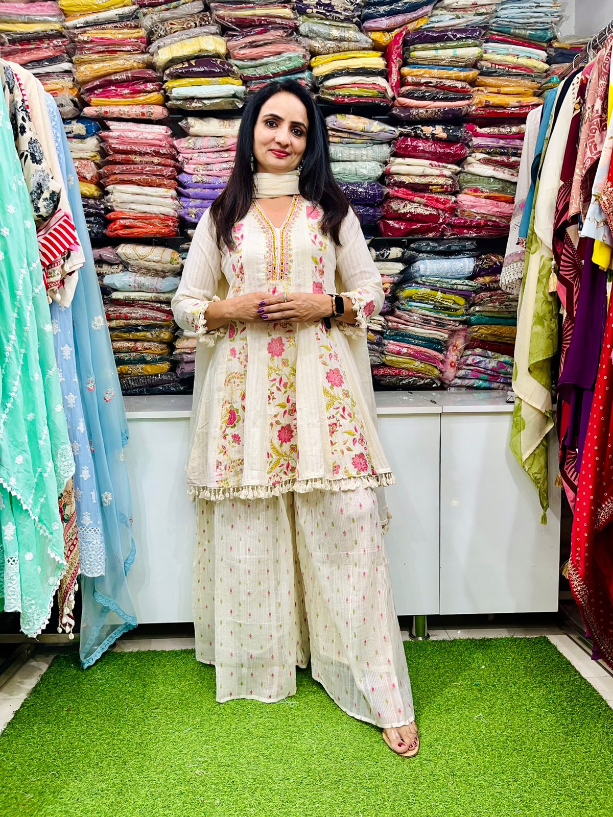 Designer Pure Cotton Peplum Set