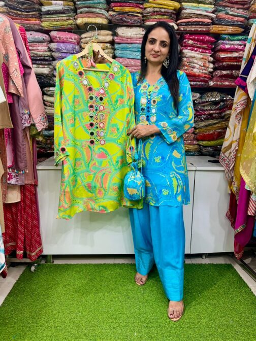 Designer Blue Coord Set with Farshi Salwar