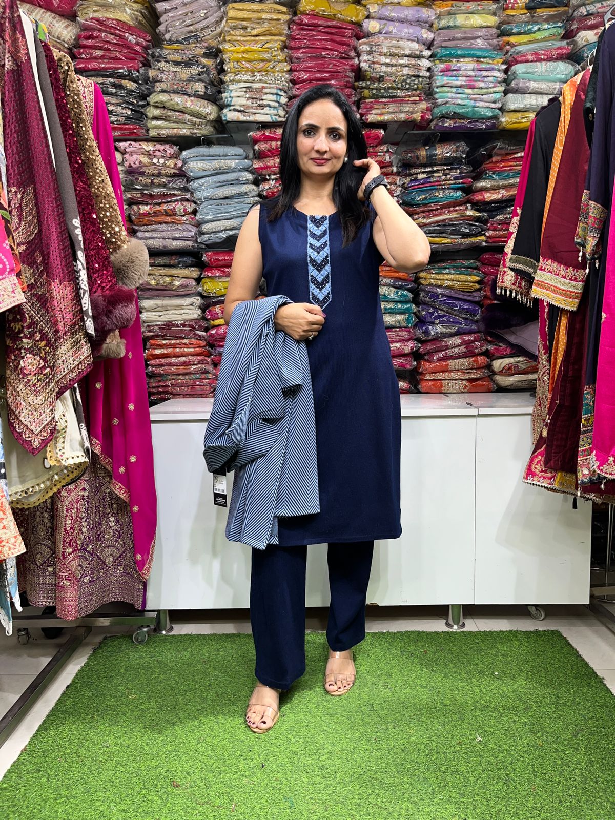 Designer Woollen Three Piece Set