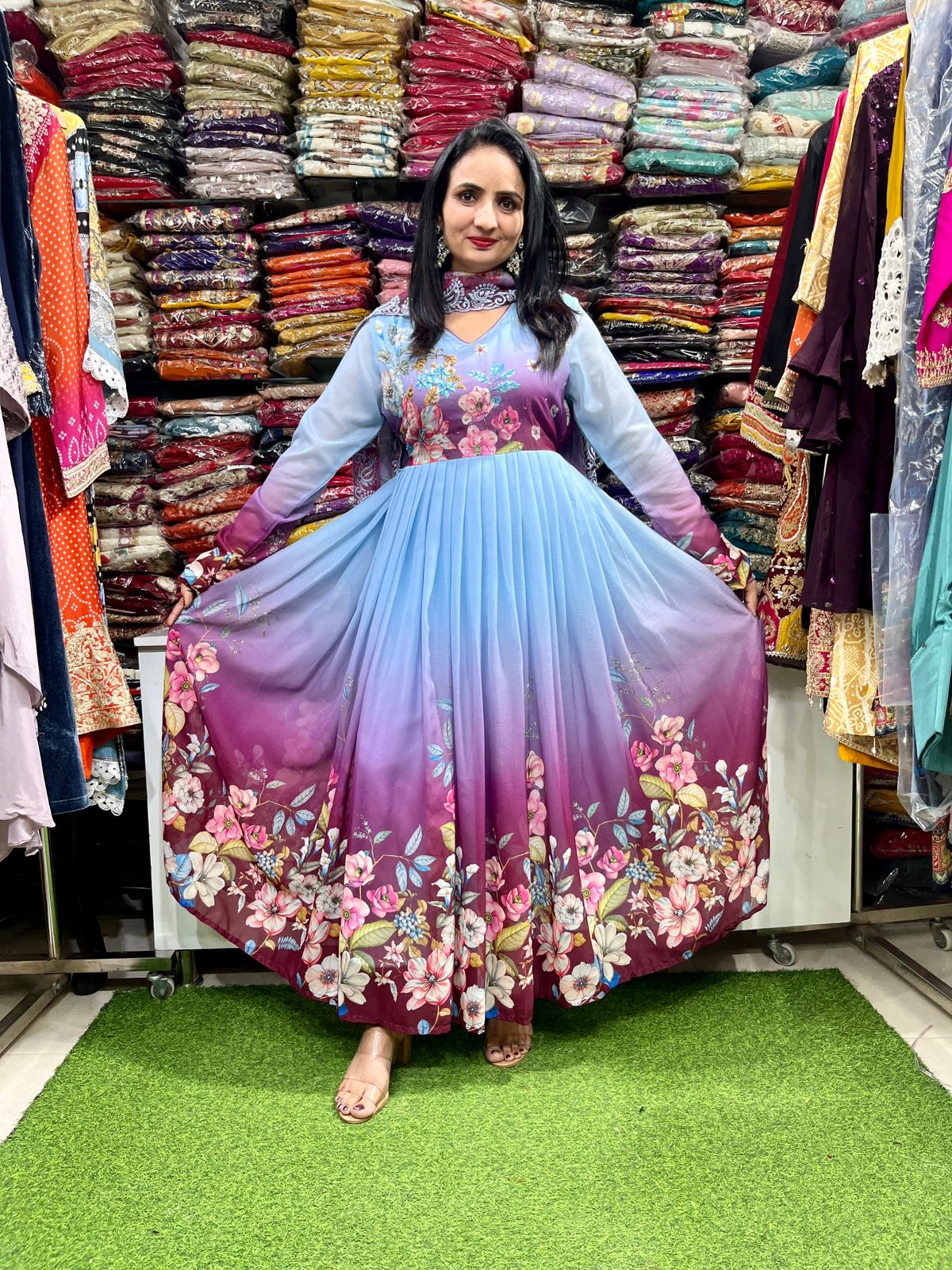 Designer Anarkali 3 Piece Set - Image 5