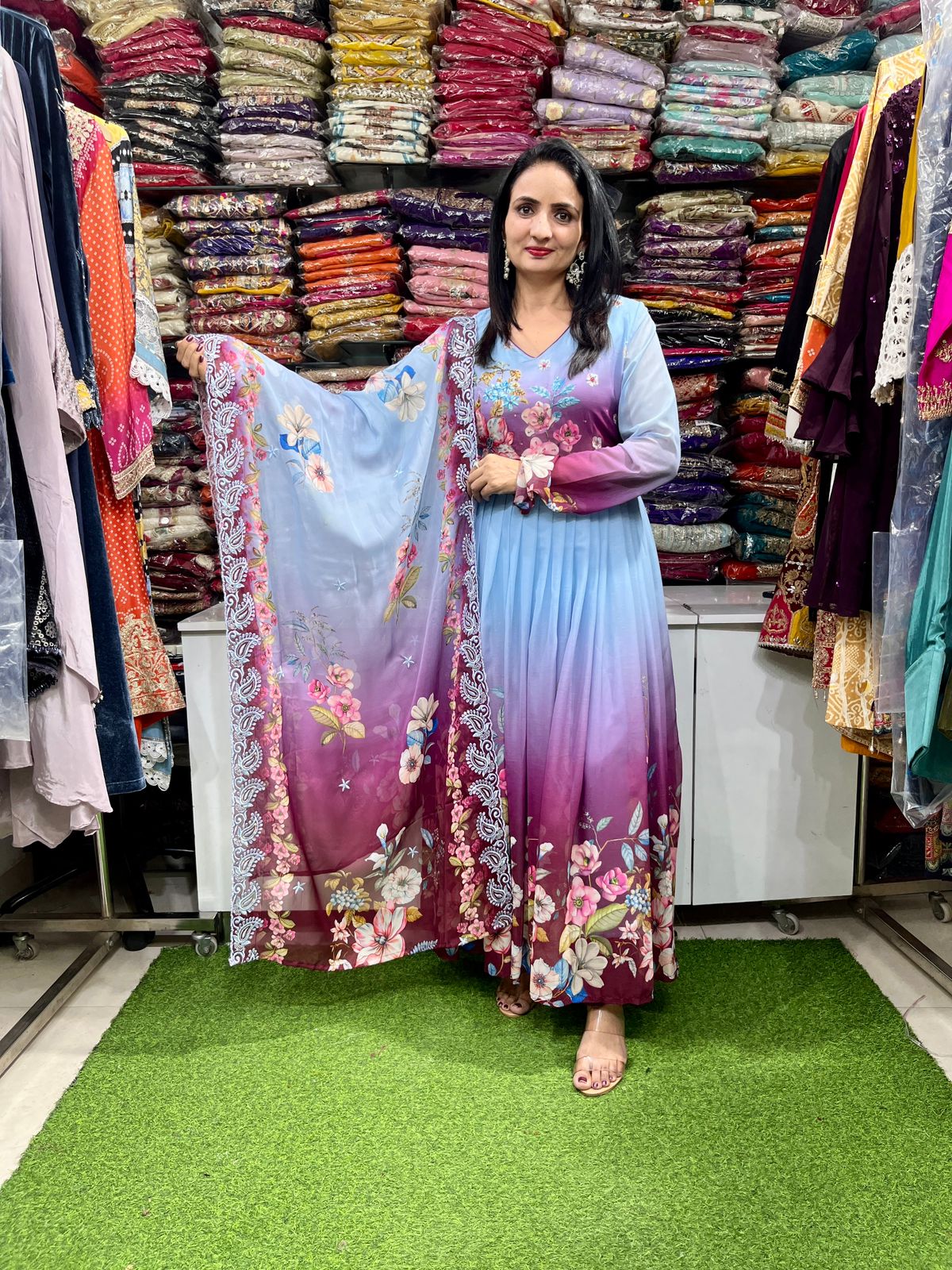 Designer Anarkali 3 Piece Set - Image 4