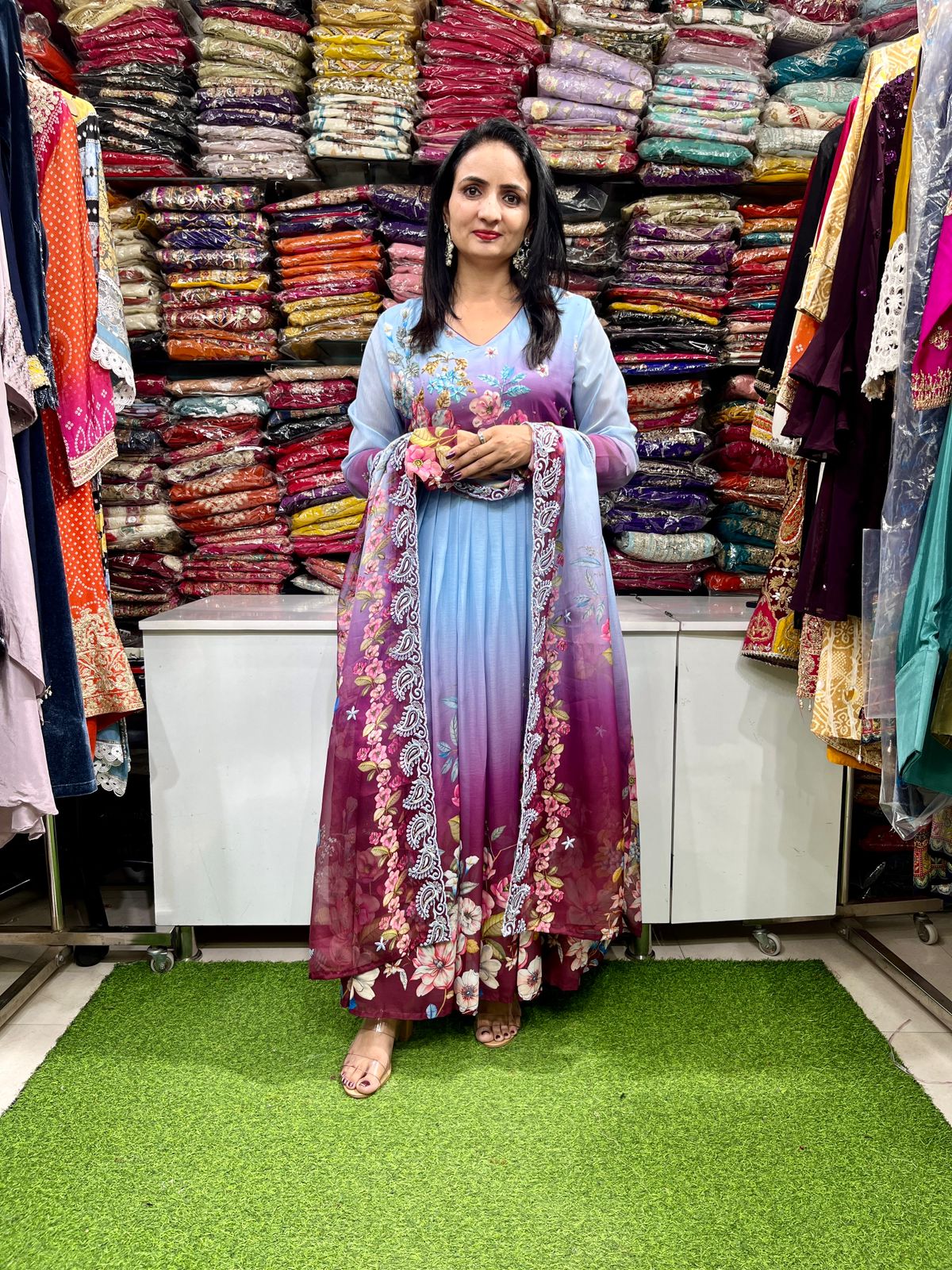 Designer Anarkali 3 Piece Set - Image 3