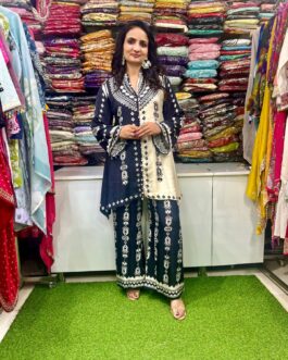 Designer Black and White Coord Set