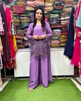 Designer Crape Coord Set in Ivory