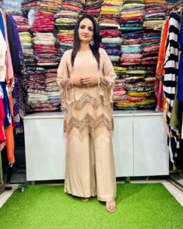 Designer Crape Coord Set in Ivory