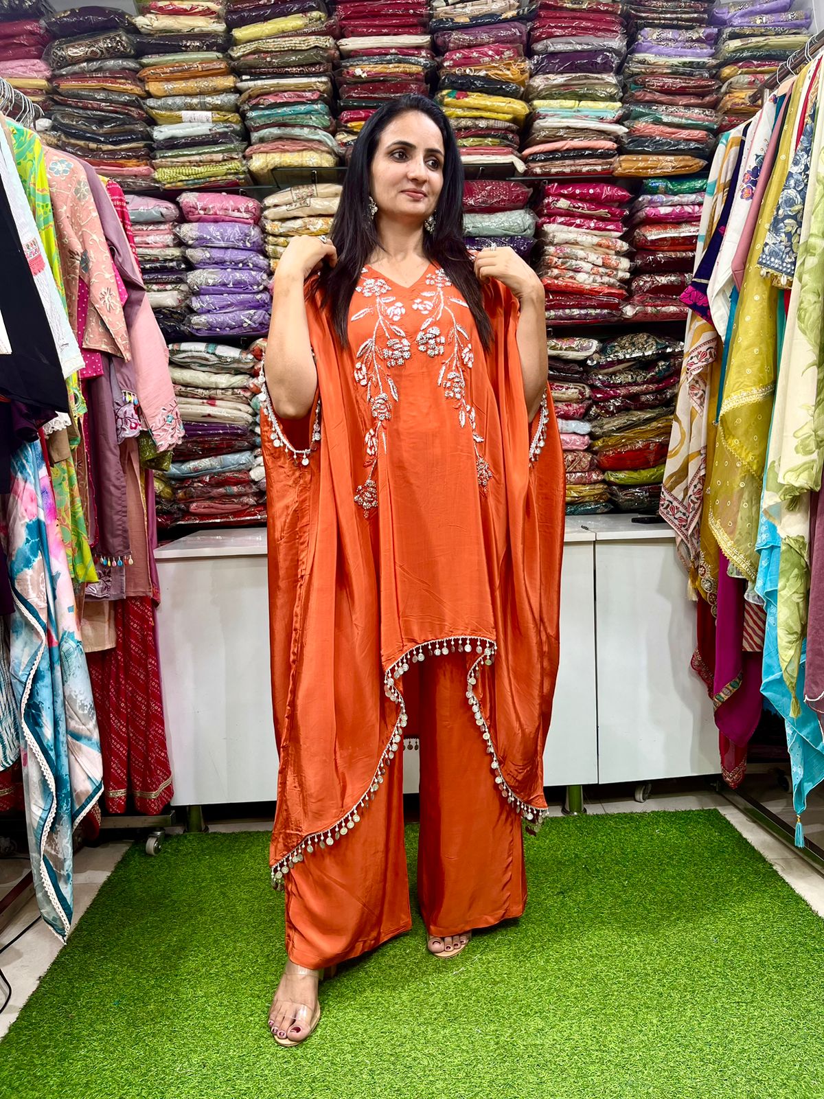 Designer Hand Embroidered Boho Style Coord Set - Image 3