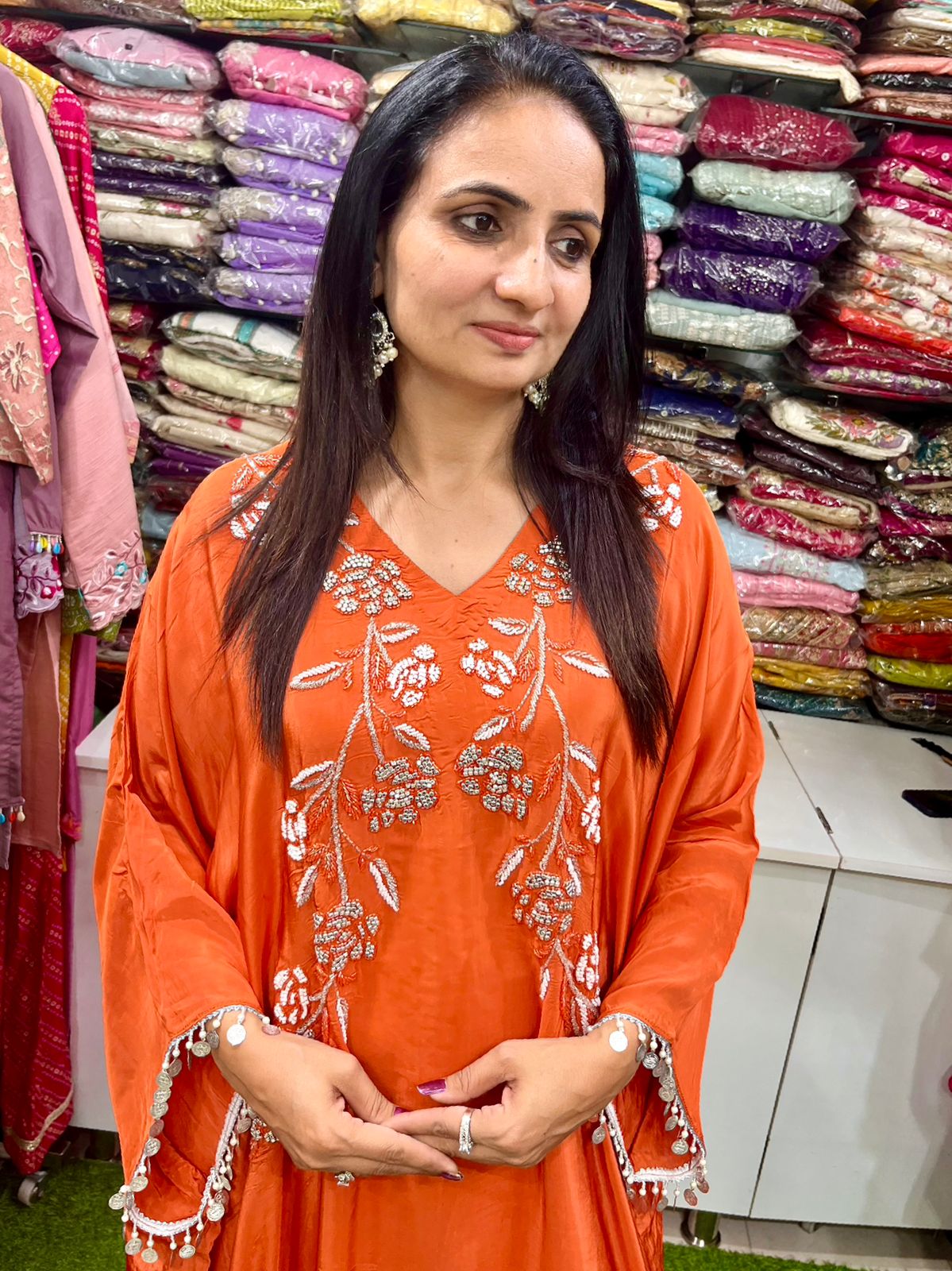 Designer Hand Embroidered Boho Style Coord Set - Image 2