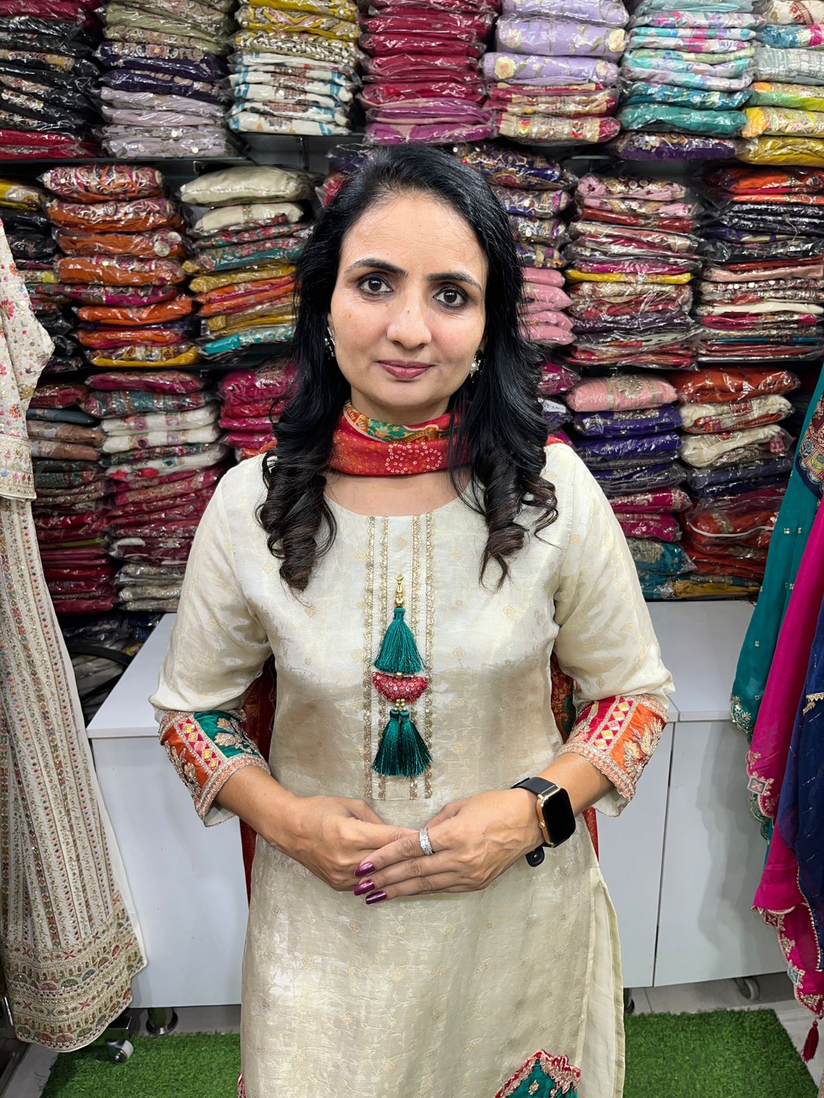 Designer Ivory Suit Set - Image 4