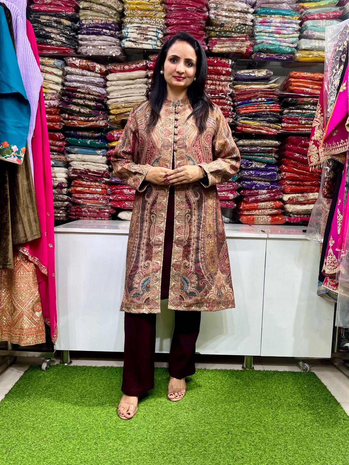 Designer Kani Jamawar Coord Set