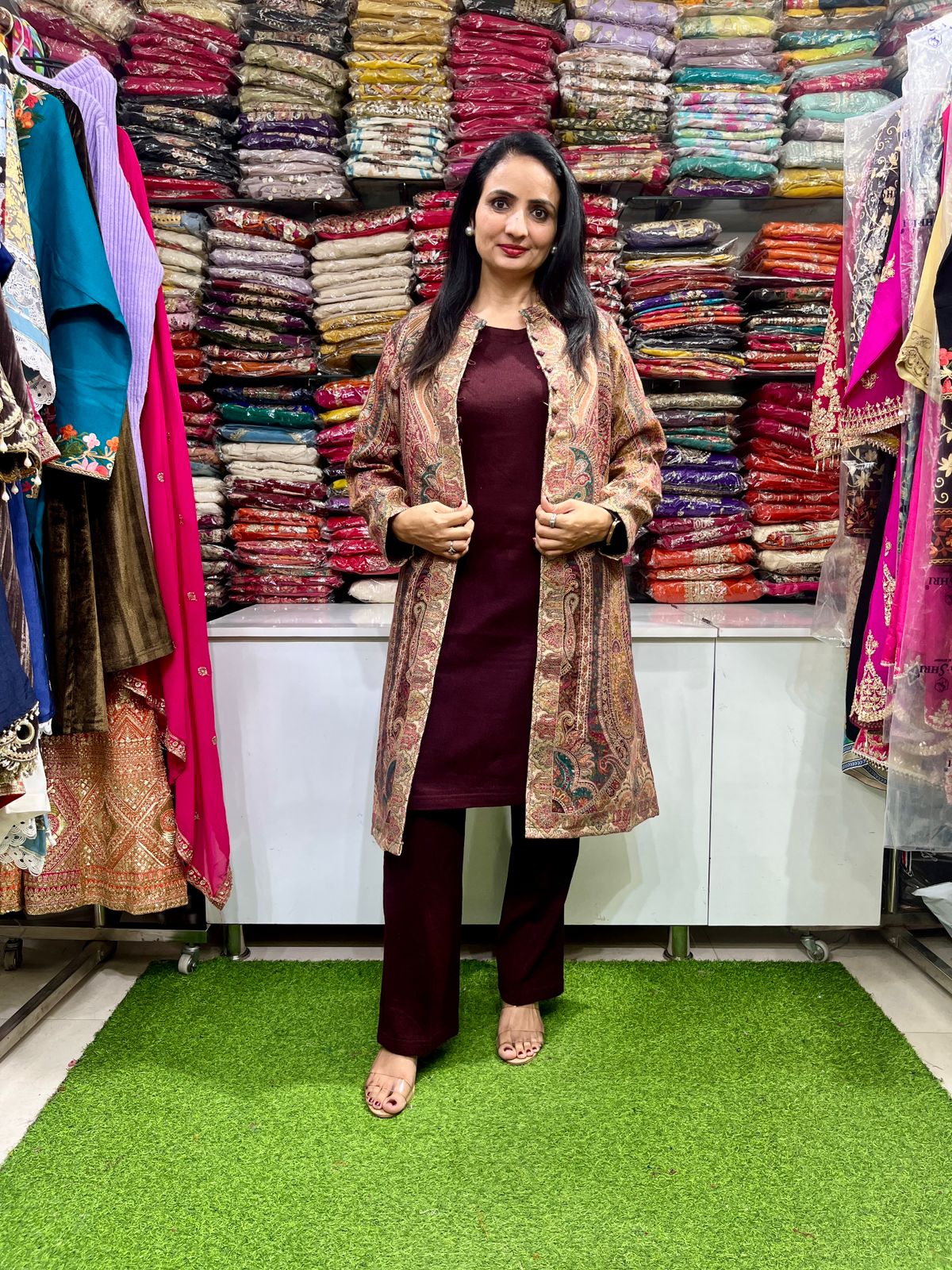 Designer Kani Jamawar Coord Set - Image 2