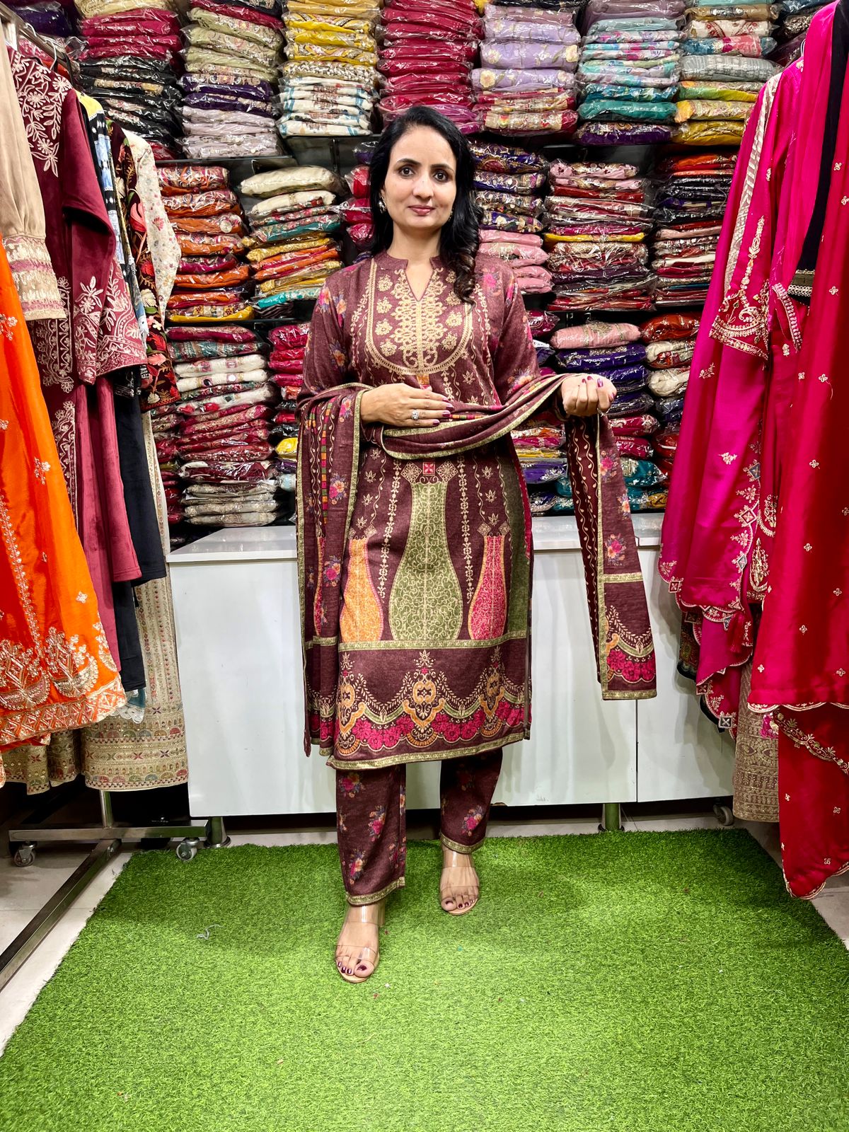 Designer Karachi Wool Suit Set - Image 3