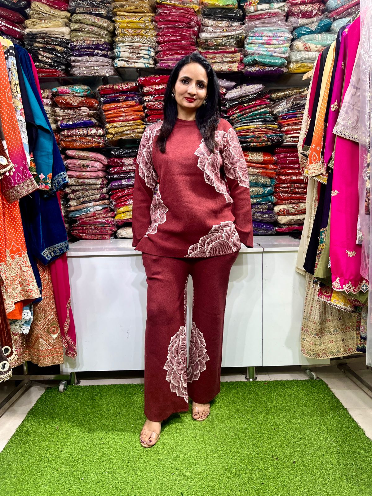 Designer Knitted Woollen Coord Set - Image 5