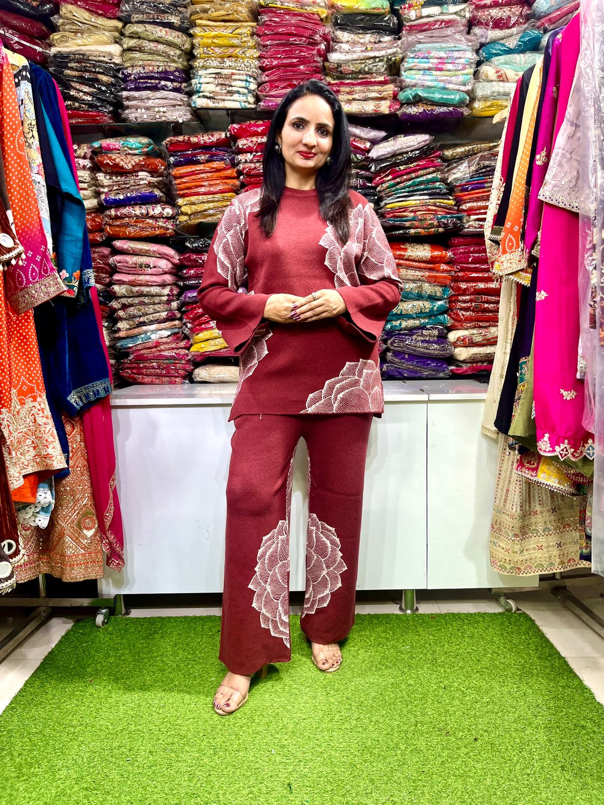 Designer Knitted Woollen Coord Set - Image 4