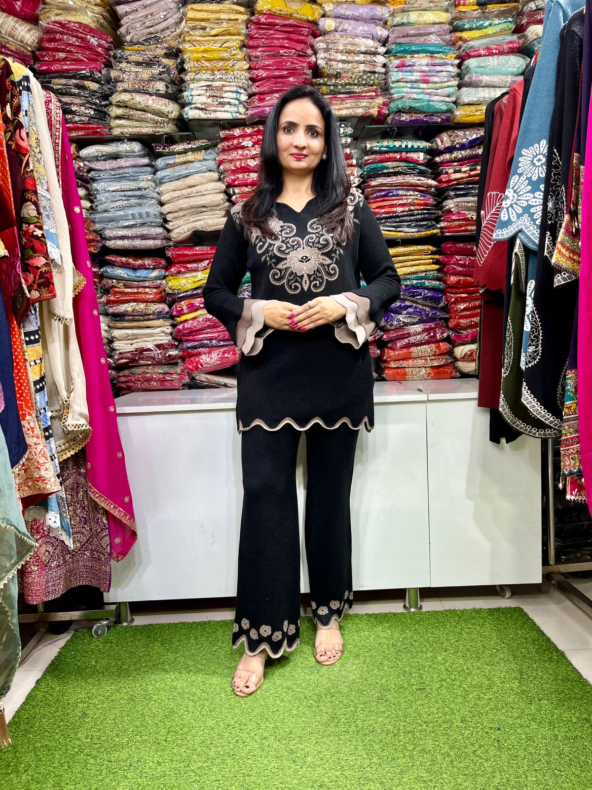 Designer Knitted Woollen Coord Set