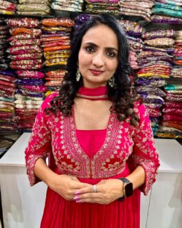 Designer Party Wear Hand Embroidered Gown